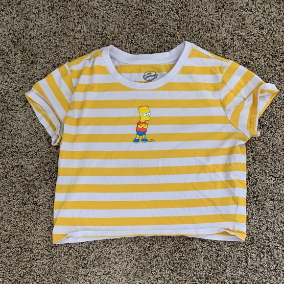 Yellow and white striped shirt with Bart Simpson - Picture 1 of 1